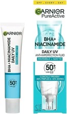 Garnier PureActive BHA+ NIACINAMIDE Daily UV SPF50+ Anti Blemish Fluid 40ml