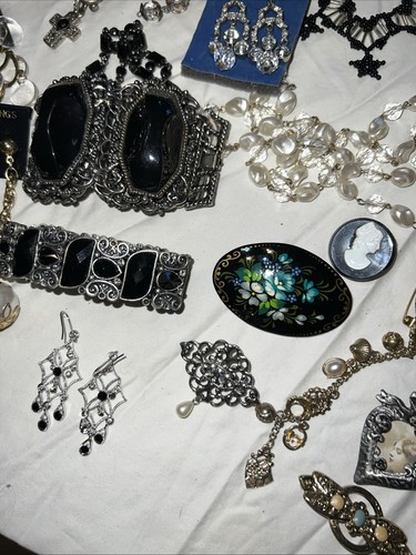 83pc Victorian Revival Style Y2K Goth Romantic Mixed Jewelry Lot Vintage to Now - Picture 3 of 18