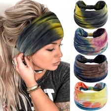 Wide Headbands for Women Knotted Non-Slip Tie Dye Womens Head Bands Boho