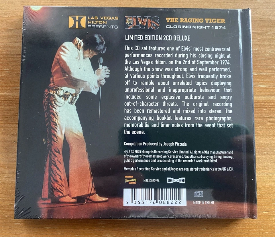 Elvis - LAS VEGAS – THE RAGING TIGER CLOSING NIGHT 1974 - 2 CD (Neu/OVP) MRS - Bild 2 von 3
