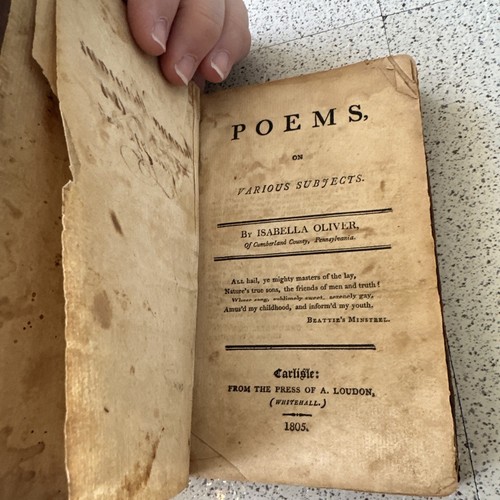 1805 Poems On Various Subjects - Isabella Oliver - Rare Carlisle PA Imprint - Picture 8 of 12