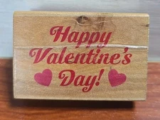 Happy Valentine’s Day Heart Wood Mounted Rubber Stamp