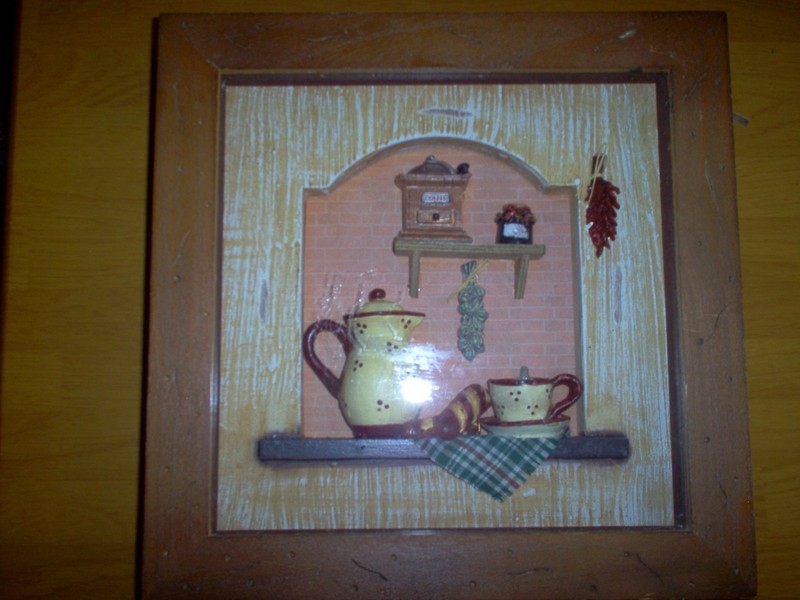 Pair Vintage wine and coffee theme shadow boxes.  11.25" square 2.25" deep