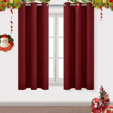 DWCN Burgundy Blackout Curtains for Living Room/Bedroom, 42"W x 72"L, 2 Panels