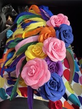 BEAUTIFUL Colored Fascinator/Derby/MardiGras Headband-Made ByLocal Artist In KY.
