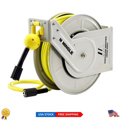 #ad Professional Grade 60ft Pressure Washer Hose Reel with Anti Tangle Design $247.98