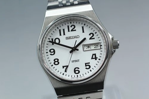 Vintage [Near MINT]SEIKO Spirit 7N48-5000 Quartz Day Date Mens Watch From JAPAN