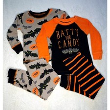 Carter's 18M Halloween Pajama Lot 2 Sets Bats "Batty for Candy"