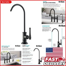 360-Degree Rotating Matte Black Beverage Faucet - Easy Installation Included