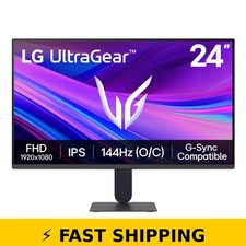 LG 24G411A-B 24" FHD Gaming Monitor, 144Hz, G-Sync, FreeSync, Black
