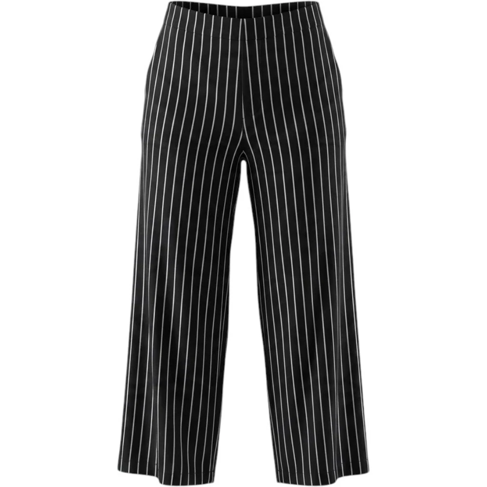 Pantalón Plisado Forever 21 Contemporáneo Negro Blanco Rayas Pierna Ancha Pequeño - Imagen 2 de 4