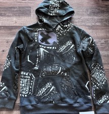 NWT Nike Air Jordan Boys YXL Black/White/Gray/Purple Print Hooded Sweatshirt XL