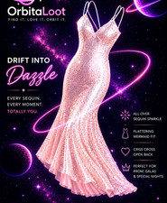 Morgan & Co. Ice Pink Sequin Gown W/ Strappy Back Size 5 Formal Dress