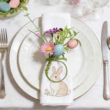 Easter Egg Flower Napkin Party Dinner Table Seasonal Decoration D5I1