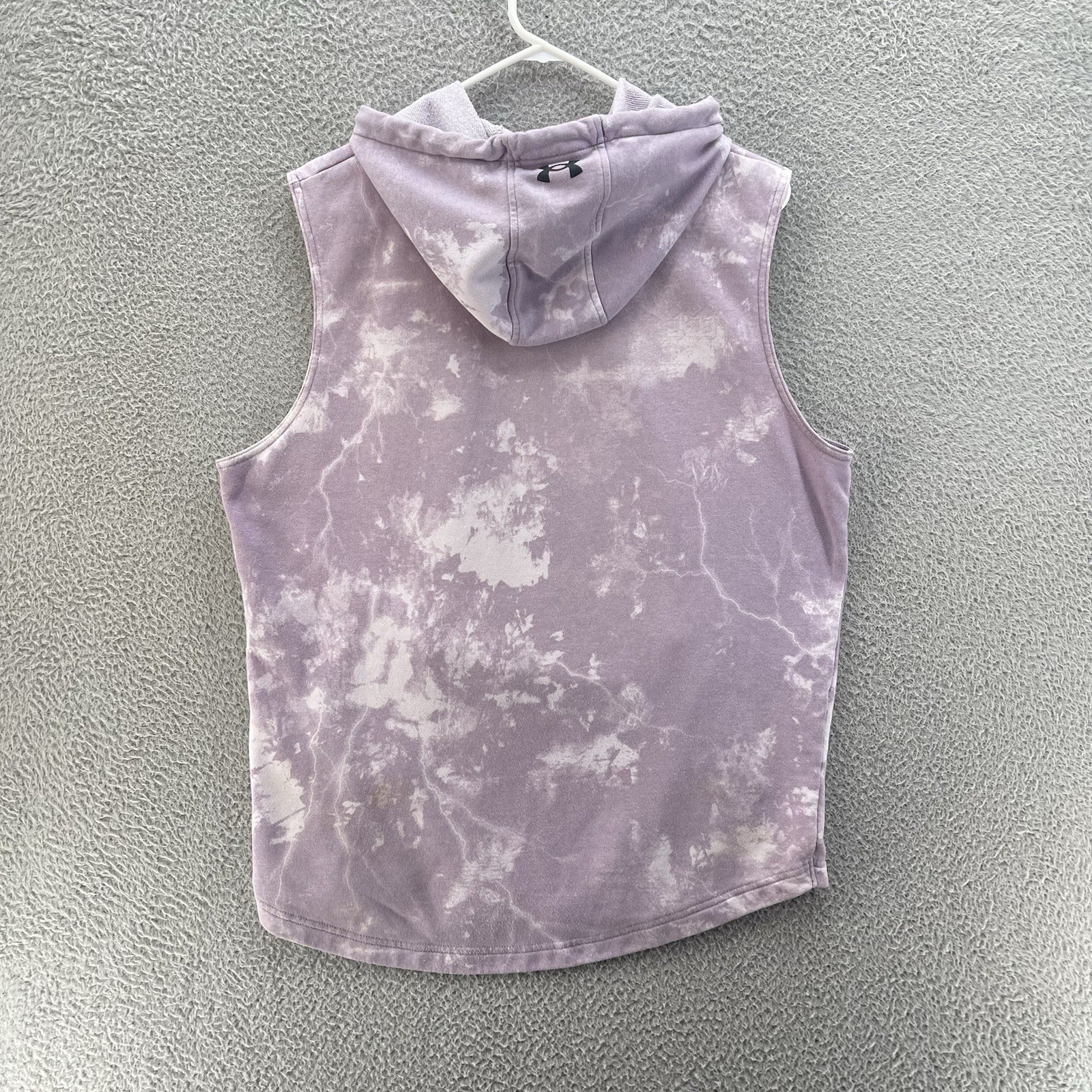 Under Armour Project Rock Hoodie Men Large Purple Sleeveless Tye Dye Streetwear* thumbnail 2