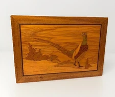 VTG Wall Art Pheasant Wildlife Old World Decor Loge Cabin Wood USA Study Gift