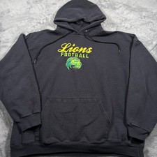 Vintage Southeastern Louisiana Lions University Hoodie Mens XL Black Hanes NCAA
