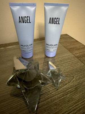 Mugler Angel perfume 1.7, perfume .17, body lotion 3.3 and shower gel 3.3