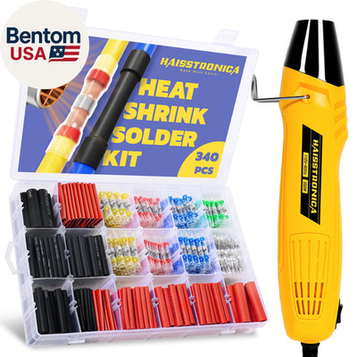340 PCS All in One Set with Solder Seal Wire Connectors,3:1 Heat Shrink Tubing a