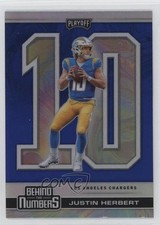 2020 Panini Playoff Behind The Numbers Blue Prizm Justin Herbert #BTN-26 17xm