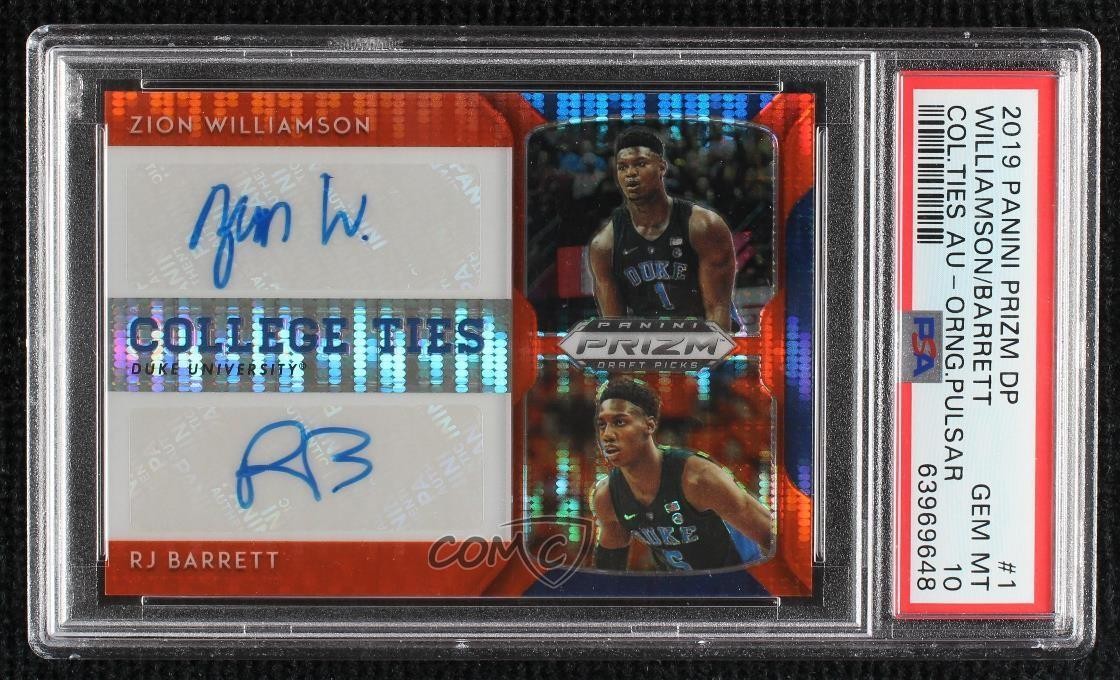2019 Panini Prizm Draft Picks Orange Pulsar 11/15 RJ Barrett Rookie Auto RC 6m7