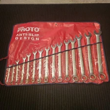 PROTO Tools USA, 15 Piece SAE Combination 12pt Wrench Set w/pouch, J1200FASD