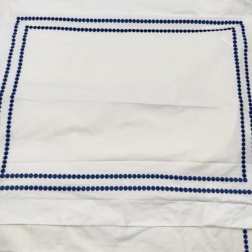 2er Set Pottery Barn Pearl Bio Perkal weiß/blau Stndr Kissenbezüge 20x26 - Bild 3 von 9
