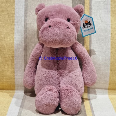 Jellycat Medium Bashful Nilpferd Stofftier Plüschtier Brandneu mit Etikett NEU