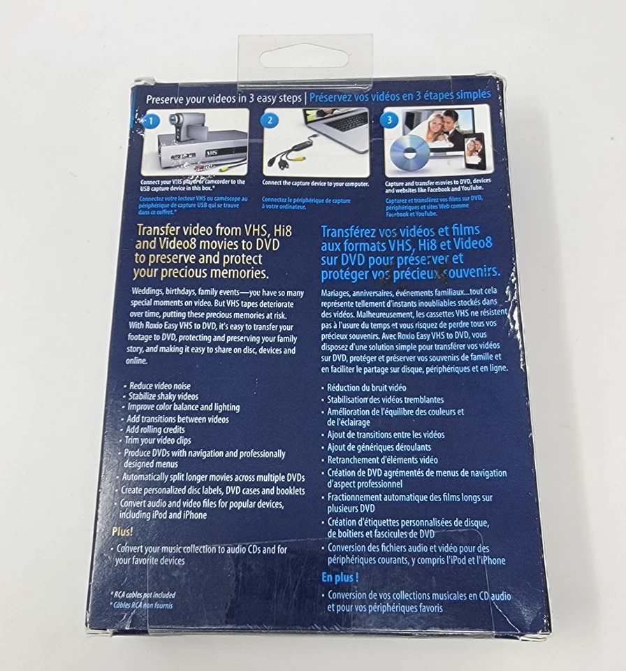 Roxio Easy VHS to DVD 3 Plus Converter Transfer Old Home Videos 251000 Sealed - Image 4 of 4
