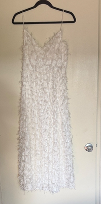 Forever Unique White Strapped Textured Midi Dress, Sz 6 | eBay