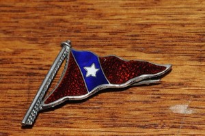Sterling Silver Yacht Club Sailing Flag Lapel Pin With Star Boats and Ships****