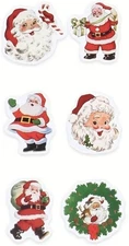 40 PCs Round 1 Inch Christmas Santa Stickers Small Business Envelope Seals Gifts