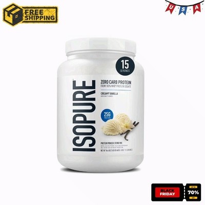 Isopure Zero Carb 100% Whey Protein Isolate Vanilla Protein Powder, 25g, 15 Sers