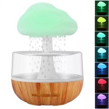 Rain Cloud Humidifier Colorful Mushroom Raindrop Atmosphere Lamp Night Light UK