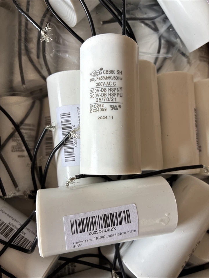 Condensador CBB60 80Uf 300V AC 2 hilos 50/60Hz 5% 44X95 ventilador motor condensador de aire Foto 4 de 4