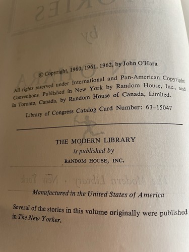 49 Stories by John O'HARA | Very Good+ Modern Library VTG Hardcover Excellent - Foto 7 di 7