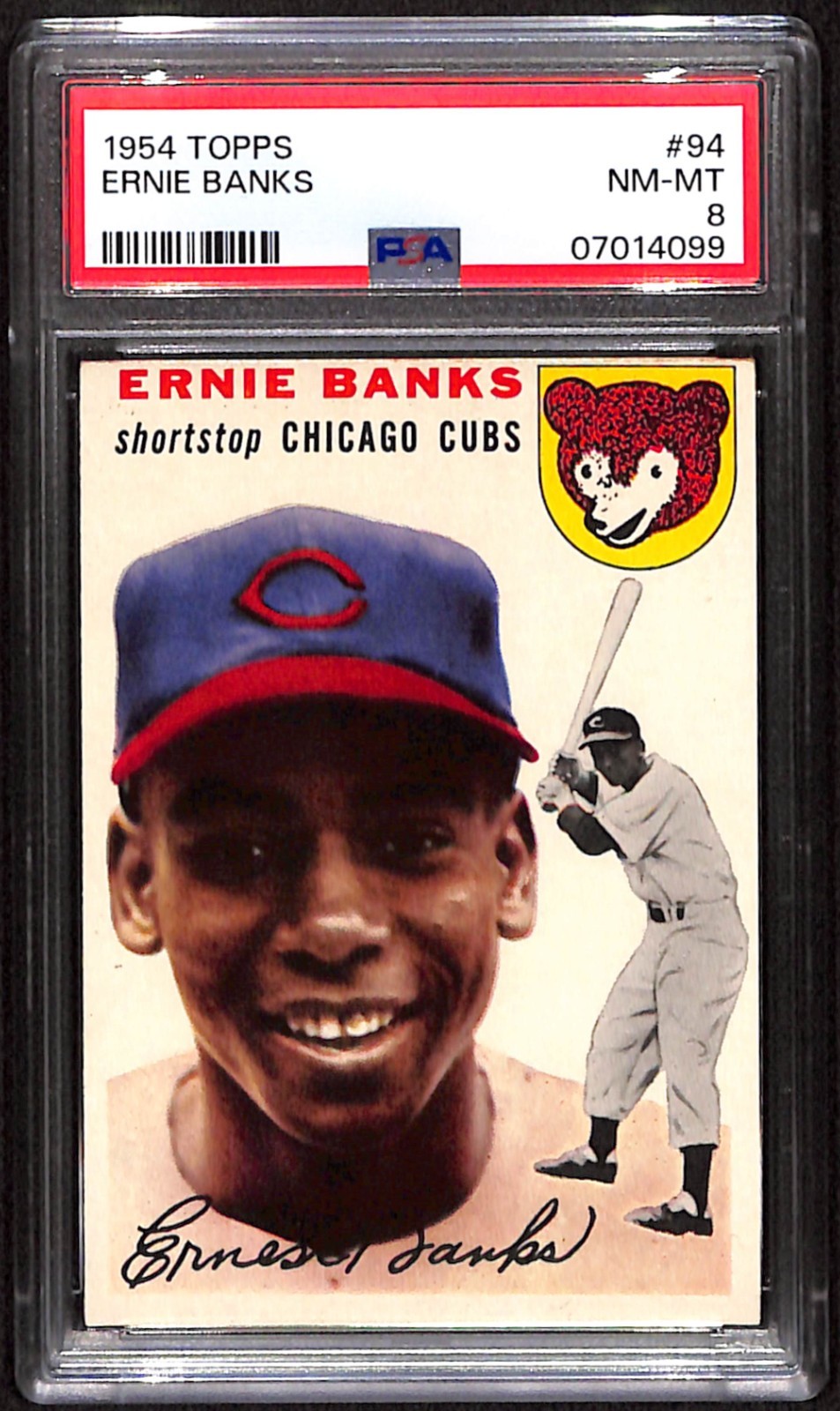 1954 Topps ERNIE BANKS #94 ROOKIE RC HOF PSA 8 NM-MT **Well Centered**