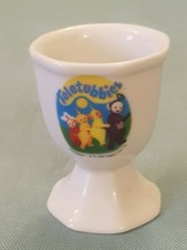Vintage Collectable 1996 Ragdoll Teletubbies White Ceramic Egg Cup GC