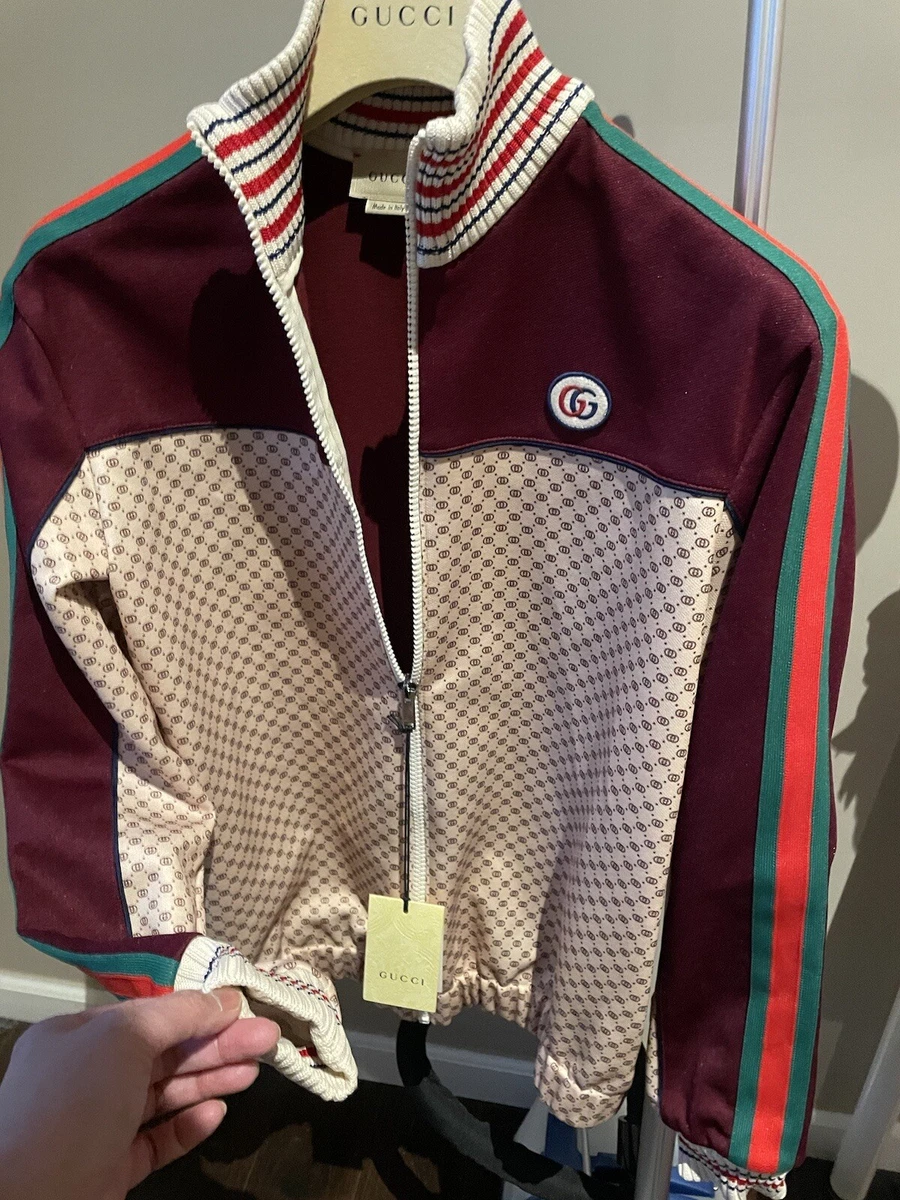 Authentic monogram supreme Burgundy Classic jersey track Jacket | eBay