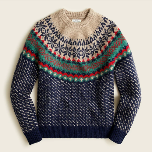 WOOL CREWNECK SWEATER NAVY RYE 