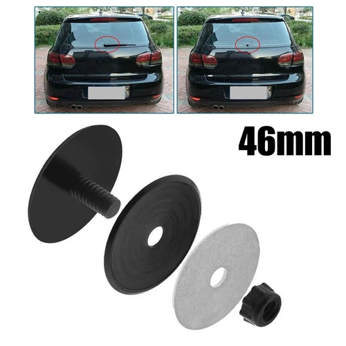 Black 46mm Waterproof Rear Windscreen Wiper Antenna Hole Cover Plug For Cars - Picture 12 of 22