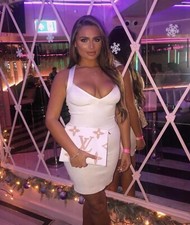 White bandage dress with cut out back 