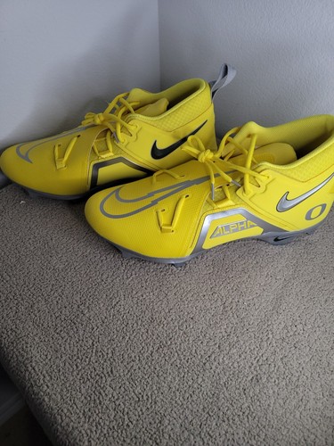 NEW Nike Alpha Menace Pro 3 Men 15 Wide Oregon Yellow Football Cleats DH3358-701 - Picture 3 of 13
