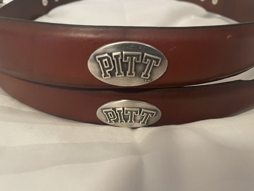 Brown Leather Belt With Pittsburgh University Conchos 28, 30, 32, 44, 46  - Picture 2 of 2