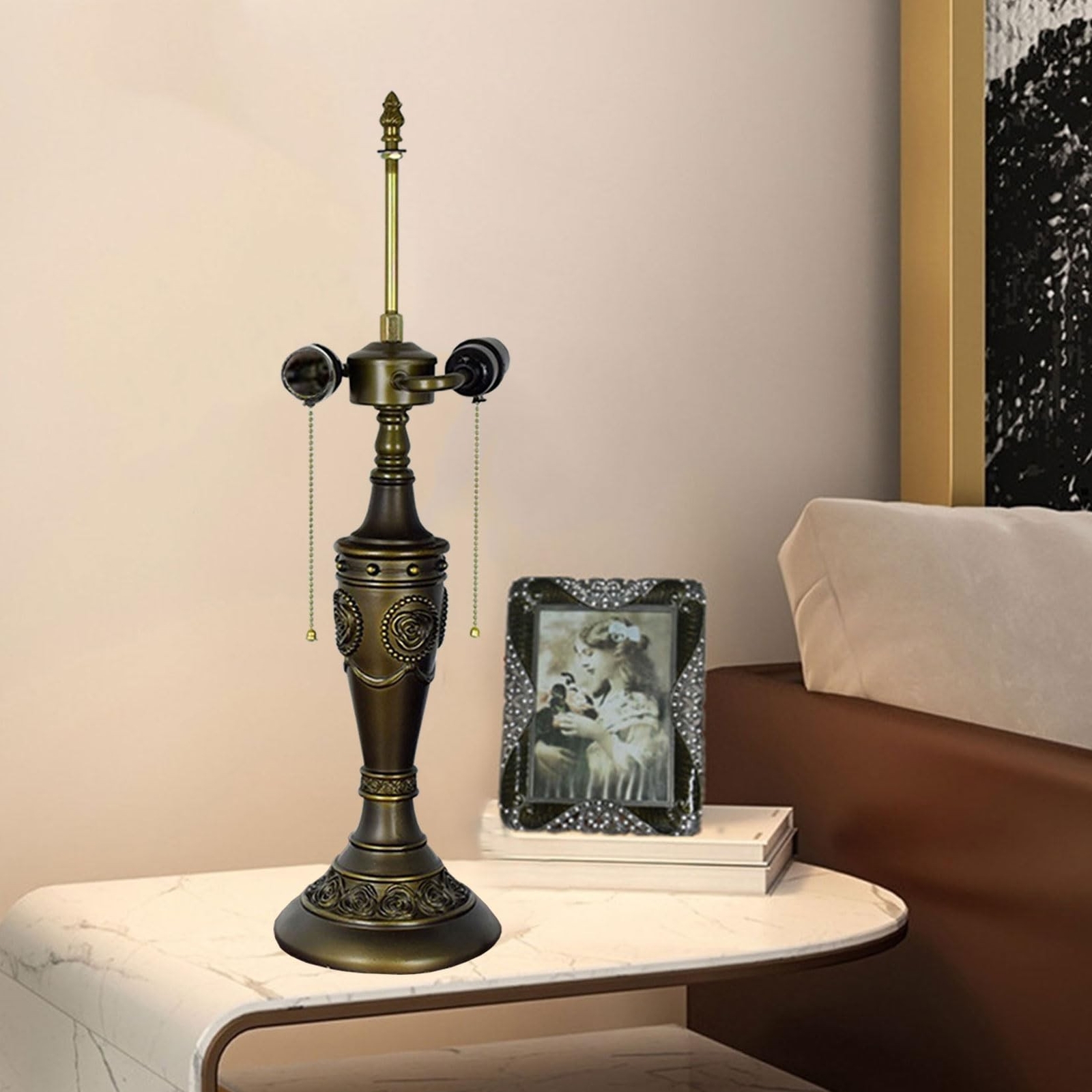 Table Lamp Base Replacement, Only for 16 Inches Tiffany Stained Glass Lampsha...-image