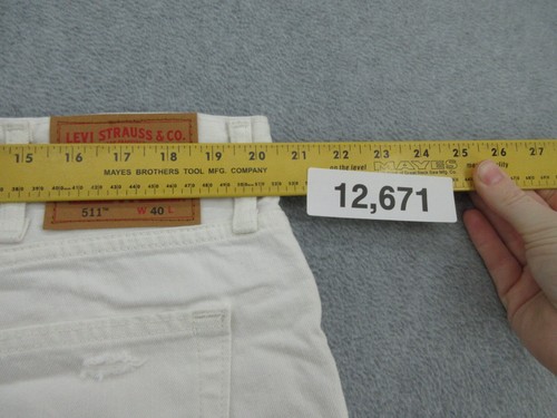 Bermuda Levis 511 pantaloncino uomo 40 bianco slim cotone invecchiato (veste 41x11) NUOVO - Foto 10 di 14