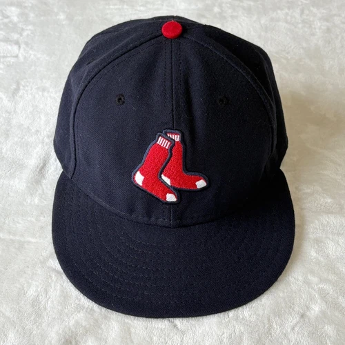 Boston Red Sox New Era 59Fifty Cool Base Ball Cap Mens Size 7 1/4 Blue Hat