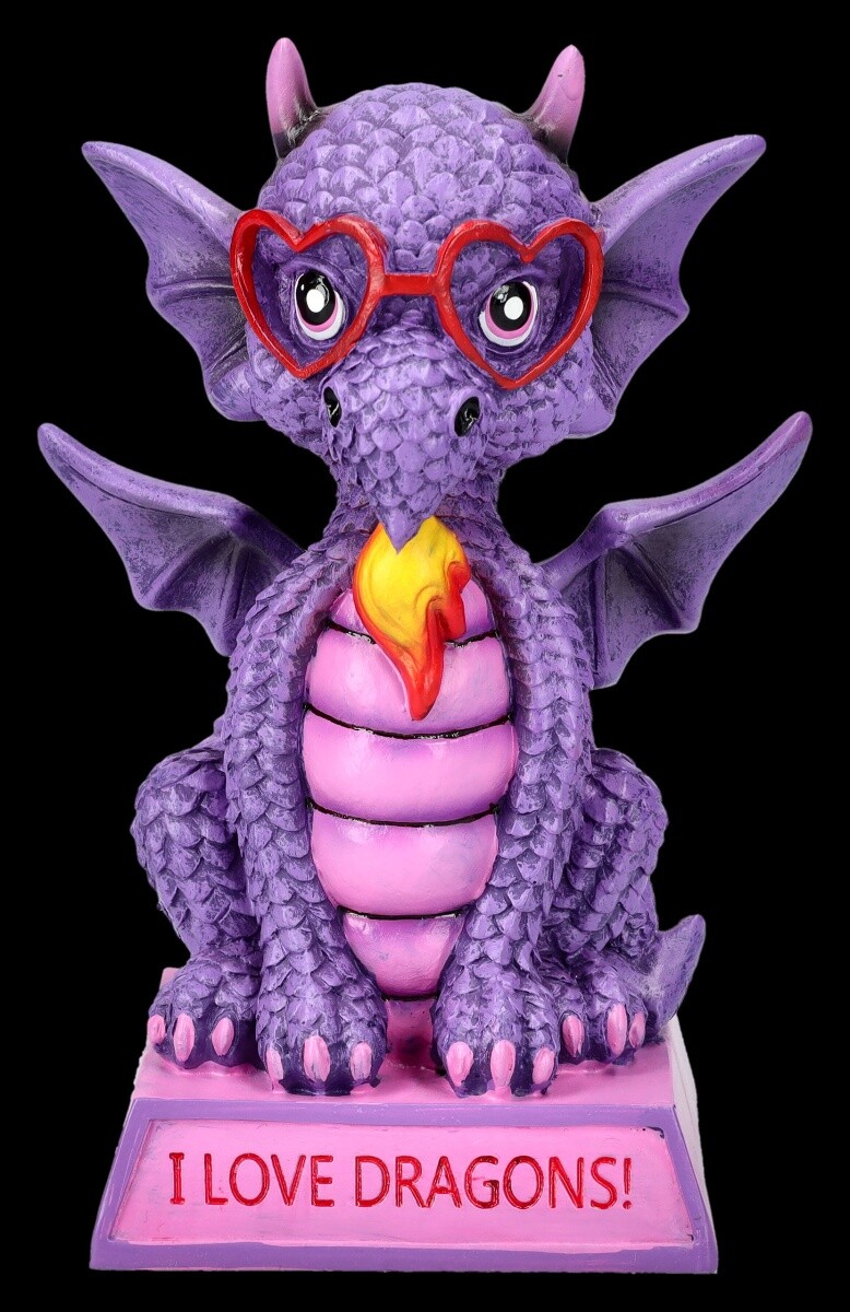 Dragon Figure Purple - I Love Dragons - Dragon Decor Fantasy Collector