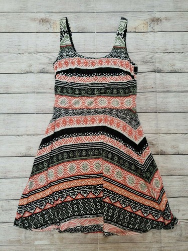 NWT NEW LOFT 2 PETITE ORANGE BLACK STRIPED SLEEVELESS HIPPIE DRESS SMALL - Picture 3 of 7
