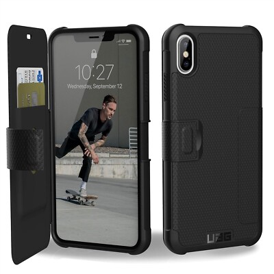 UAG Metropolis Black Wallet For iPhone XS Max (2018)  Drop Protection Case Cover